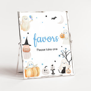 Poster Menino Halloween Pequenos Chás de fraldas Boo Favo