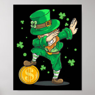 Poster Menino Irlandês Dabbing Leprechaun Engraçado Dia d