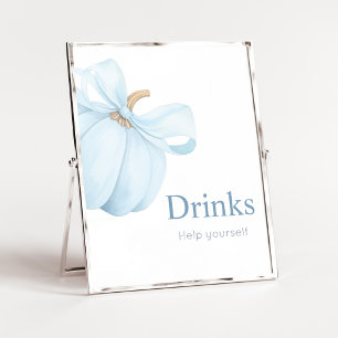 Poster Menino Minimalista Pequena Abóbora Bebidas Sinal