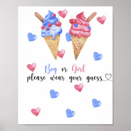 Poster Menino ou Menina, por favor, vista seu palpite