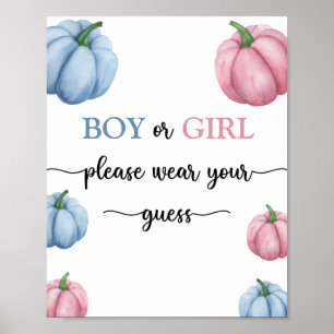Poster Menino ou Menina, por favor, vista seu palpite