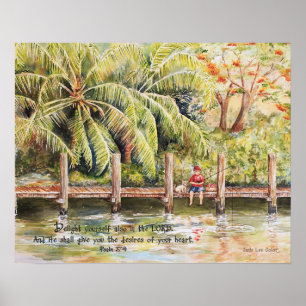 Poster Menino pescando com Salmo de Cão 37:4