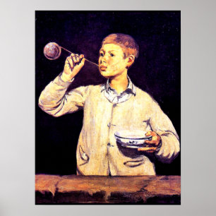Poster Menino Soprando Bolhas, pintura de Edouard Manet