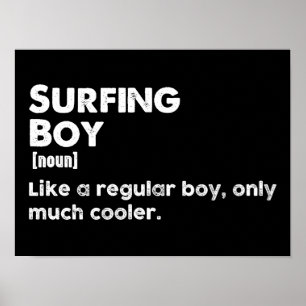 Poster Menino Surfista Definição Divertida Surfista