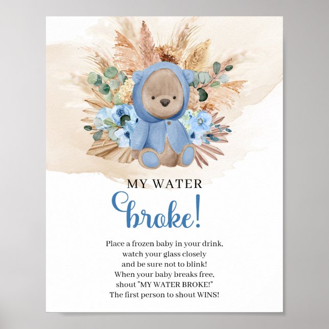 Poster Menino Teddy urso tropical Meu sinal de jogo "A Ág (Frente)