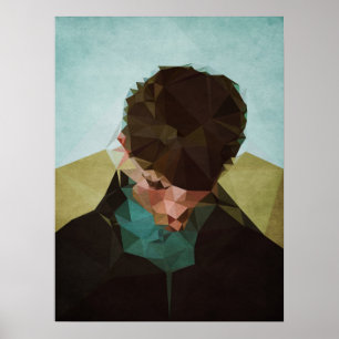 Poster Menino triste - Kubistika por Boris Draschoff