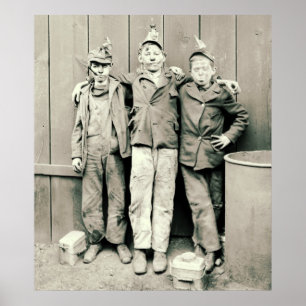 Póster Meninos 1900 do disjuntor de carvão