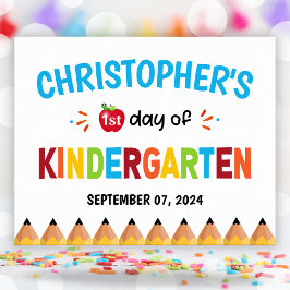 Poster Meninos Coloridos Primeiro Dia Do Jardim De Infânc