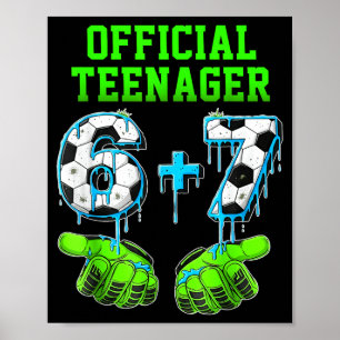 Poster Meninos de 6+7 Anos Adolescente Aniversário de 13