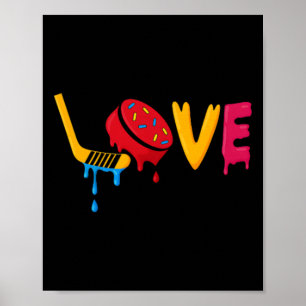 Poster Meninos de Creme de Gelo de Hóquei no Gelo Amor Ju