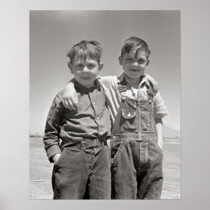 Póster Meninos de fazenda, 1936. Foto do vintage