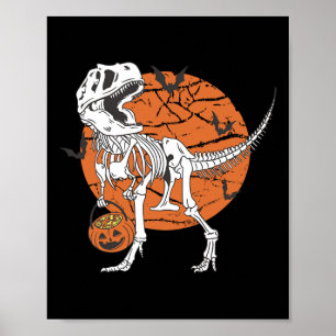 Poster Meninos Dinossauro Esqueleto T Rex Assustador Pump
