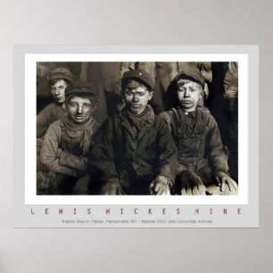 Poster Meninos do disjuntor por Lewis Wickes Hine