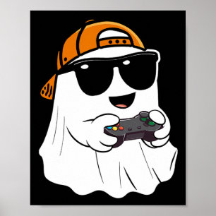 Poster Meninos do Halloween Crianças Fantasmas Gamer Asca