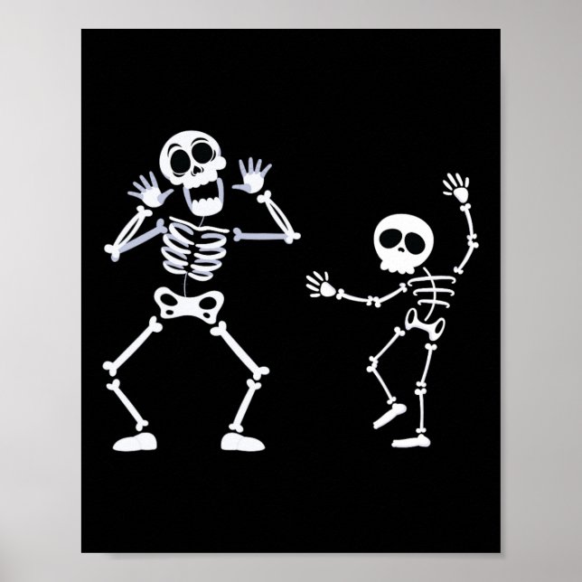 Poster Meninos do Halloween Meninas Crianças Esqueletos D (Frente)