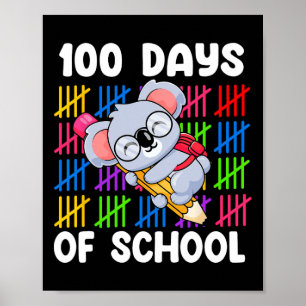 Poster Meninos Meninas Cute Koala Pencil 100 Dias De Esqu
