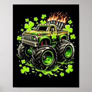Poster Meninos Monstro Caminhão Verde Shamrock St Patrick