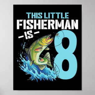 Poster Meninos Pescarando Camisa De Nascimento De 8 Anos
