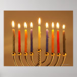 Póster Menorah com todas as velas acesas<br><div class="desc">AssetID: 86480519 / {Imagens do Thinkstock} / Menorah com todas as velas acesas</div>