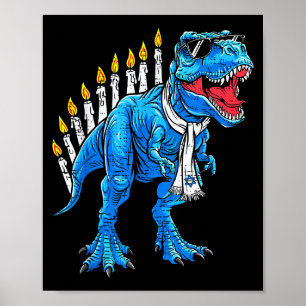 Poster Menorasaurus Hanukkah T Rex Dinossauro Dino Chanuk