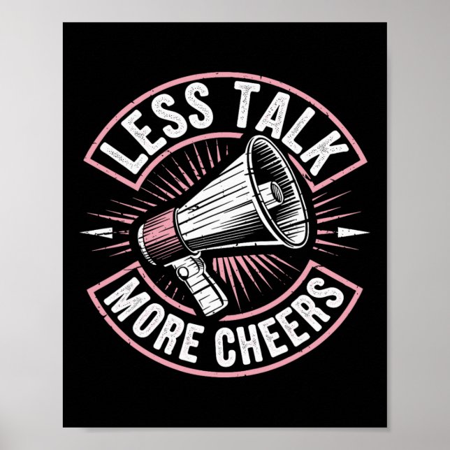 Poster Menos Conversa Mais Aplausos Funny Cheerleader Lid (Frente)