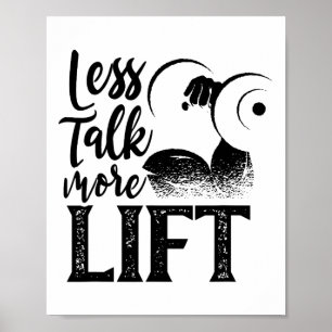 Poster Menos Conversa Mais Levantamento de Peso Academia 