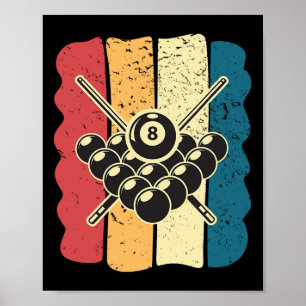 Poster Mens Billiards Humor Vintage Engraçado Ideia do Pr