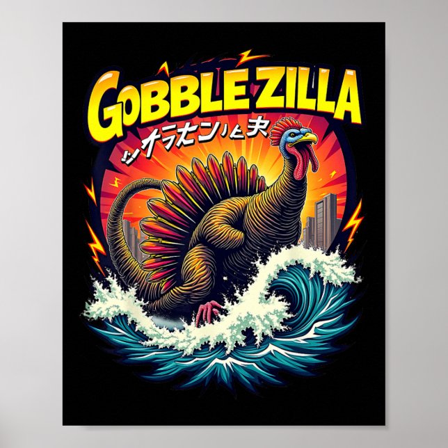 Poster Mens Boys Funny Thanksgiving Gobble  (Frente)