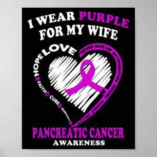 Poster Mens Câncer de pâncreas - Eu Visto Roxo Para Minha