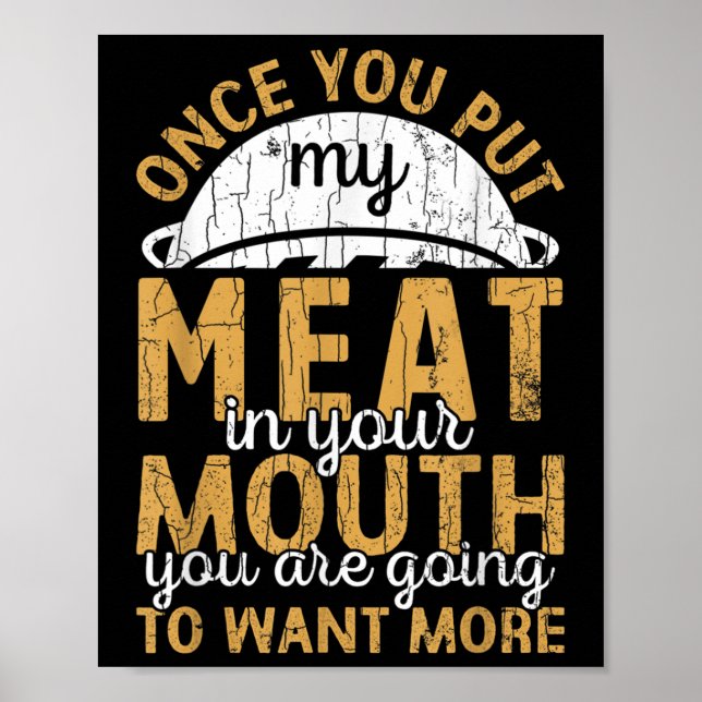 Poster Mens Coloquem Minha Carne Em Sua Boca Engraçada Ba (Frente)
