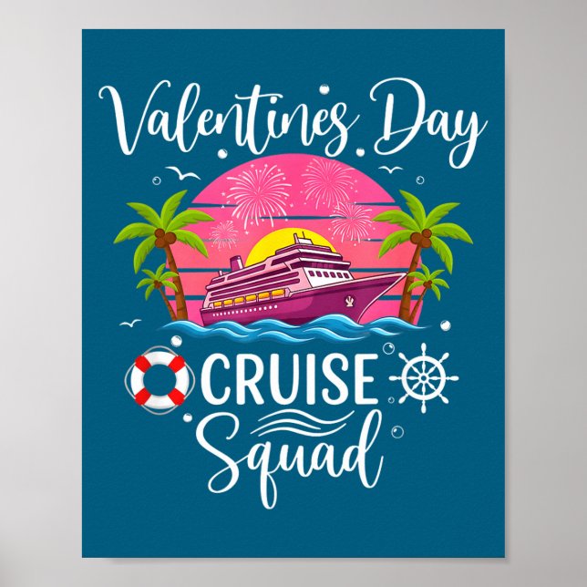 Poster Mens Cute Valentines Day Cruise Squad 20026 Design (Frente)