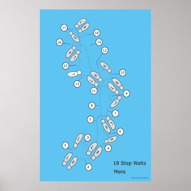 Póster Mens de Passos Básicos Waltz 18 (Frente)