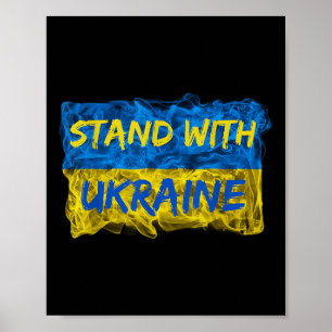 Poster Mens Defendem A Ucrânia, Bandeira Ucraniana, Solid