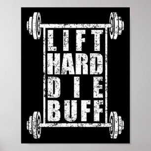 Poster Mens Elevante Duro Morrer Buff Workout Criança de