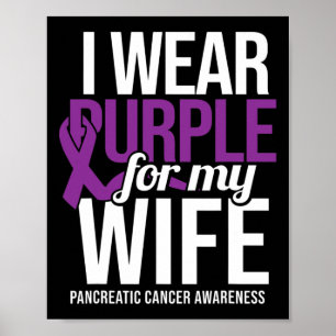 Poster Mens Eu Visto Roxo Para A Mulher Câncer de pâncrea