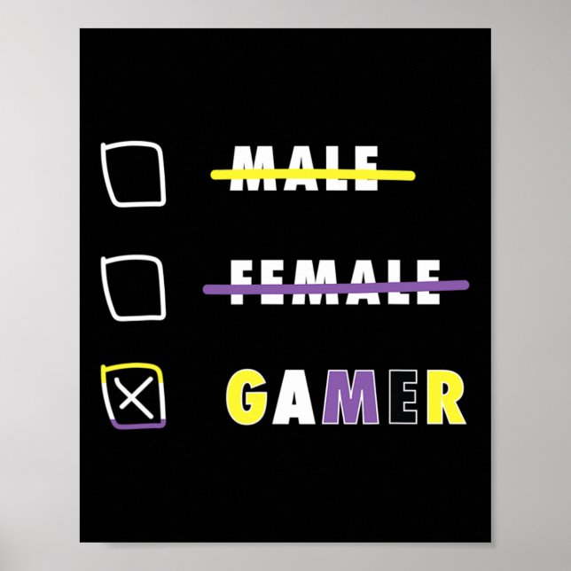 Poster Mens Funny Nonbinary Gamer En  (Frente)