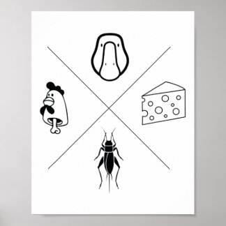Poster Mens Goose + Cheese + Cricket + Chicken Bone