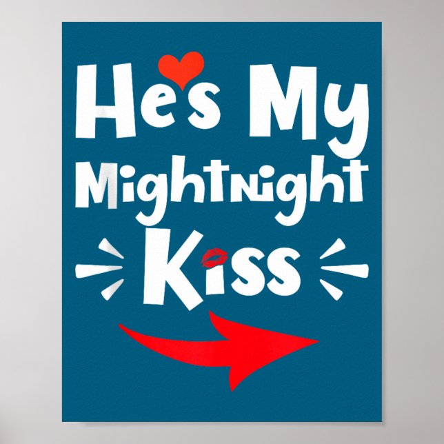 Poster Mens He's My Midnight Kiss Happy New Year Matching (Frente)