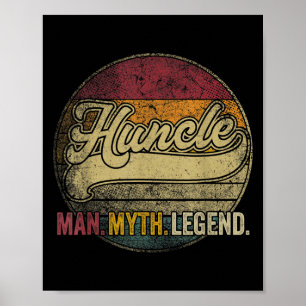 Poster Mens Huncle Engraçado Tio O Homem Mete Lenda Pai