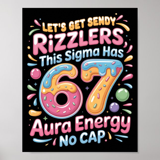 Poster Mens Lets Get Sendy Lers Funny Gamer 67 Aura (Frente)