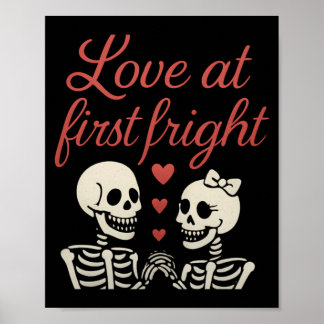 Poster Mens Love At First Fright Romantic Skeleton Couple