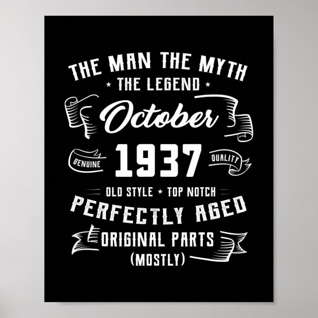 Poster Mens Man Myth Legend outubro de 1937 (Frente)