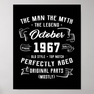 Poster Mens Man Myth Legend outubro de 1967 55º Aniversár