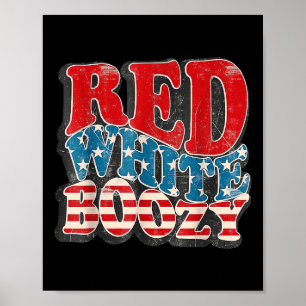 Poster Mens Mulheres 4 De Julho Red Boozy