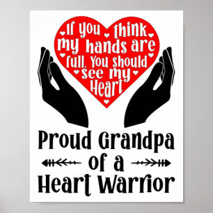 Poster Mens Orgulhosos Chd Warrior Avô Congenital Heart D