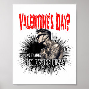 Poster Mens Para Solteiro Tatuado Homem Inclino Anti-Vale