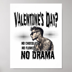 Poster Mens Para Solteiro Tatuado Homem Inclino Anti-Vale