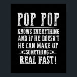 Poster Mens Pop Pop Sabe Tudo Dia de os pais Engraçado<br><div class="desc">Mens Pop Pop Sabe Tudo Dia de os pais Engraçado Pop Pop avô Gift. Presente perfeito para seu pai, mãe, pai, homens, mulheres, amigos e familiares no Dia de Ação de Graças, Dia de Natal, Dia de as mães, Dia de os pais, 4 de julho de 1776 Dia Independente, Dia...</div>