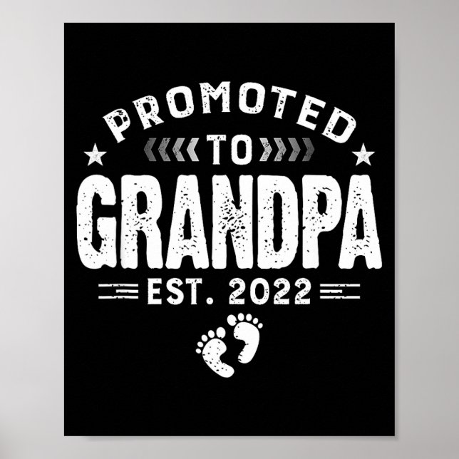 Poster Mens Promoted To Grandpa Est 2022 Funny New Grandp (Frente)