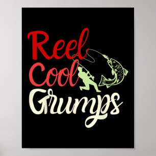 Poster Mens Reel Legal Grumps Vintage Engraçado Pesca Pai